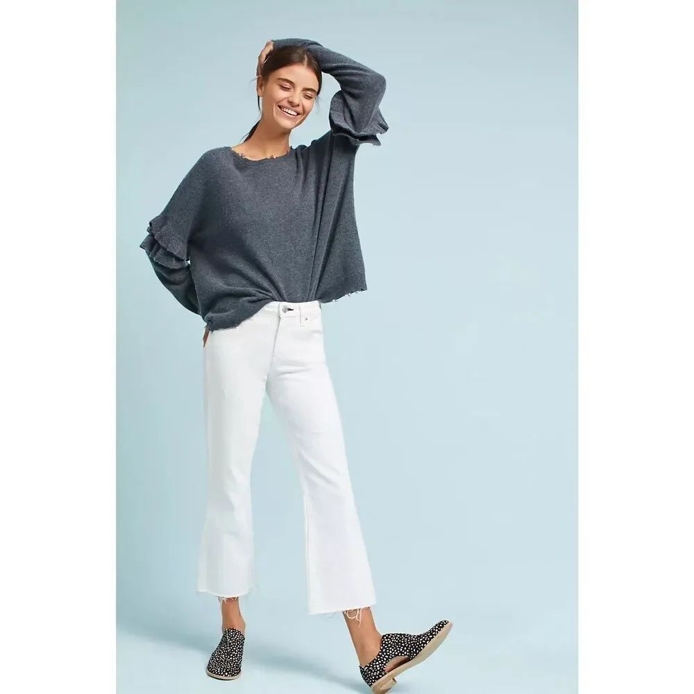 ✨Current/Elliot Cashmere Ruffle Grey Sz 3 Sweater✨